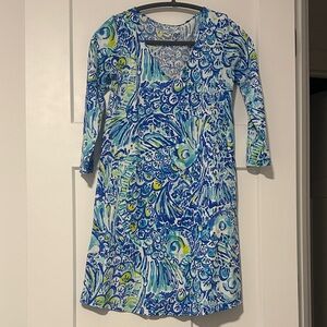 Lilly Pulitzer Blue and Green Patterned Dress
